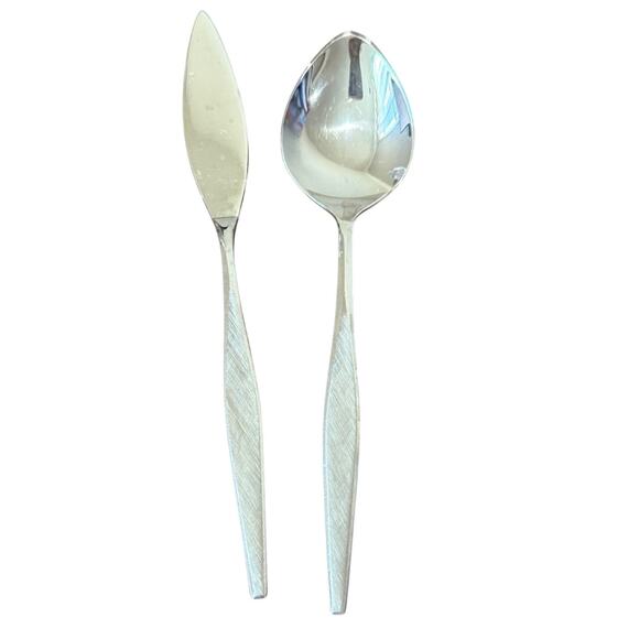 Oneida WINDRIFT Stainless Wm A Rogers Premier Burnished Sugar Spoon Butter Knife - Picture 1 of 5
